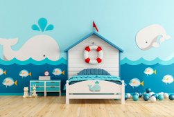 Детская комната, выполненная в морском романтическом стиле: советы и идеи по оформлению